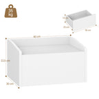 Hzuaneri Hanging Bedside Table, Wall-Mounted Nightstand with LED Lighting, Floating Wall Shelf with 1 Drawer—For Bedroom & Living Room—30 x 40 x 22.5 cm, White NS52103X