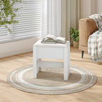 HEXCELEN Vanity Stool, Padded Seating Stool, Makeup Stool with Non-Slip Foot Pads, Suitable for Dressing Room, Bedroom, Entrance Area, 30 x 40 x 44 cm, White，004103X