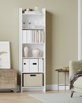 6-Tier Bookshelf, 66.9" Tall Standing Bookcase, Multi-Purpose Display & Storage Unit, Corner Shelf for Home Office, Living Room, or Bedroom