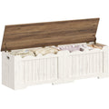 Hzuaneri 59" Storage Chest, Storage Bench Trunk with 2 Hinges, Wooden Box, Lift-Top Chest Organizer, Shoe Bench for Entryway, Bedroom, Living Room, Rustic White SB01514X