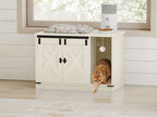 Hzuaneri Cat Cabinet, Cat Litter Box, Cat Toilet Cabinet, Hidden Cat Litter Box Cabinet Furniture, Vintage Brown-White