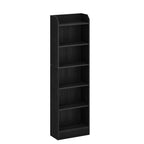 Hzuaneri Bookcase, 6-Tier Narrow Tall Bookshelf, Wooden Bookshelf with Adjustable Shelf, Open Storage Shelf for Bedroom, Living Room, Home Office, 24 x 48 x 169.5 cm Black, 02904XBC