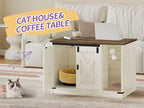 Hzuaneri Cat Cabinet, Cat Litter Box, Cat Toilet Cabinet, Hidden Cat Litter Box Cabinet Furniture, Vintage Brown-White