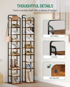 HEXCELEN  Adjustable Shoe Rack - Space-Saving Shoe Tower for Small Spaces