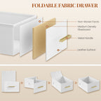 HEXCELEN dressing table, vanity table with large mirror, dressing table with 5 drawers, 5 open compartments, storage space in front of the mirror, white, 40 × 110 × 141 cm,110503W