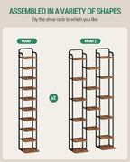 HEXCELEN  Adjustable Shoe Rack - Space-Saving Shoe Tower for Small Spaces