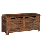 39.4 Inches Storage Chest, Storage Bench with Safety Hinge, Supports 330 lb and Easy Assembly, 50 Gal Toy Trunk for Entryway, Bedroom, Living Room, Rustic Brown