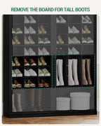 Hzuaneri 11-Tier Shoe Storage Cabinet, Wooden Shoe Rack with 30 Cubbies, Tall Freestanding Shoe Organizer for 30-33 Pairs, Easy Assembly Shoe Cabinet for Closet, Entryway, Living Room