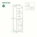 Hzuaneri Narrow Toilet Cabinet with Door, Adjustable Shelves for Bathroom