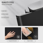 Hzuaneri 50L Trash Can, Kitchen Waste Bin with Pedal, Stainless Steel, Separate Inner Barrel, 15 Bags, Black SW15099B