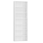 HEXCELEN Bookcase, 7-Tier Bookcase, Standing Shelf, Storage Shelf, Adjustable Panels, for Study, Bedroom, Living Room, White, 24 x 60 x 205 cm