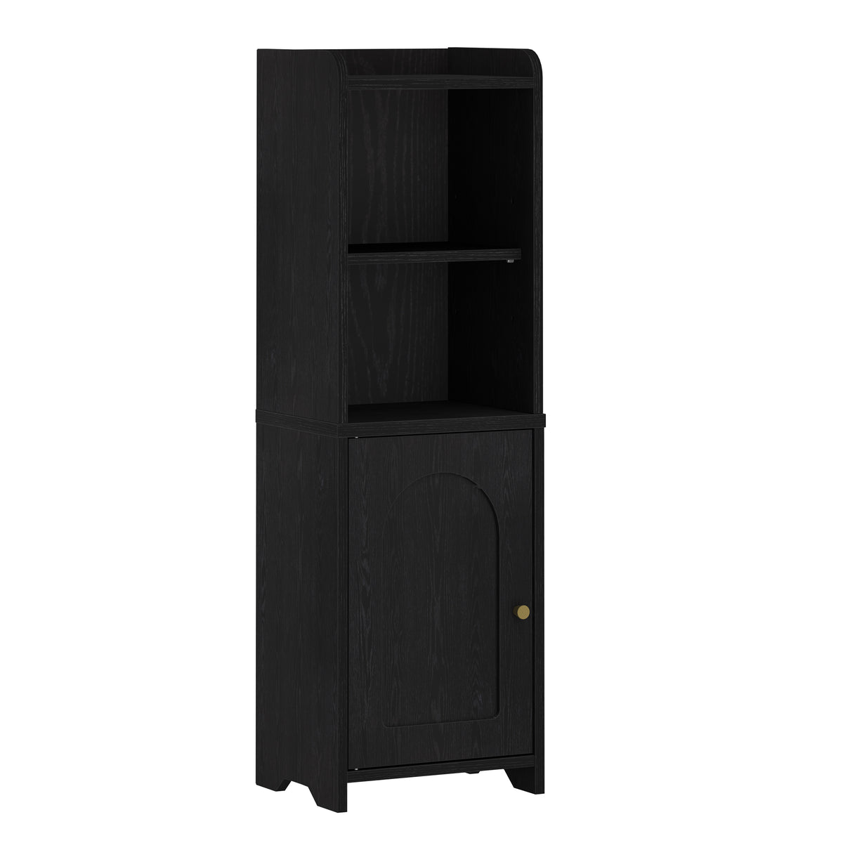 Hzuaneri Bathroom Cabinet, Storage Unit with Doors, Corner Cabinet with Adjustable Shelves, Toilet Cabinet, 20 x 25 x 80 cm, Black BC39704X
