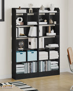 Hzuaneri Bookshelf, Bookcase, with 6 Shelves, Storage Shelf, Freestanding Shelf, for Living Room, Office, Bedroom, 24 x 60 x 170 cm, Black BC11104X