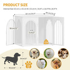 Hzuaneri Dog Cage Furniture, 68cm Dog Box for Home, 3 Doors, Arched Door, Modern Indoor Dog Crate for Dogs, Side Table, Heavy Duty Dog Cage, 68 x 49 x 56 cm, White DFC85513W