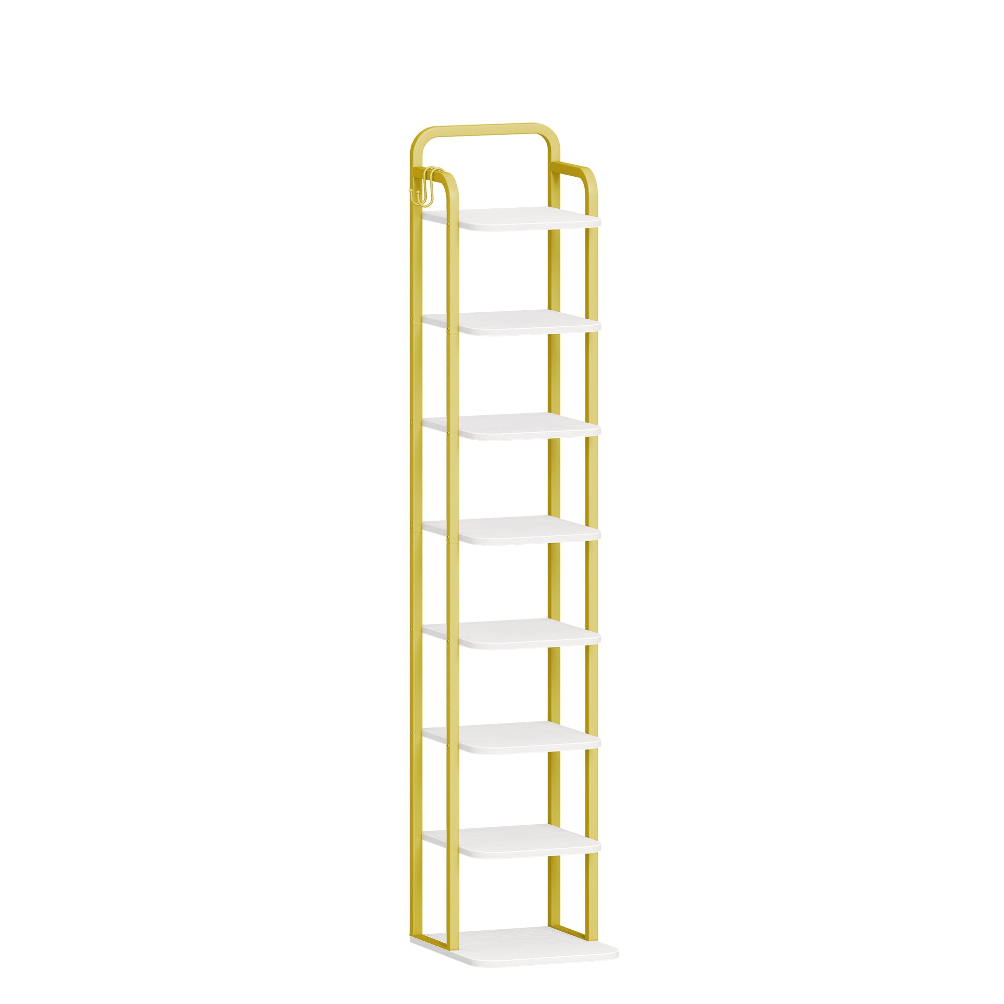 HEXCELEN Adjustable 8-Tier Vertical Shoe Rack, Space Saving Shoe Storage Unit