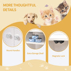 Hzuaneri Cat Litter Box Enclosure, Hidden Litter Box Furniture with Scratching Mat, Wooden Pet House Side End Table, Tall Legs, Double Doors, 80 x 50 x 61 cm, White CB01513W