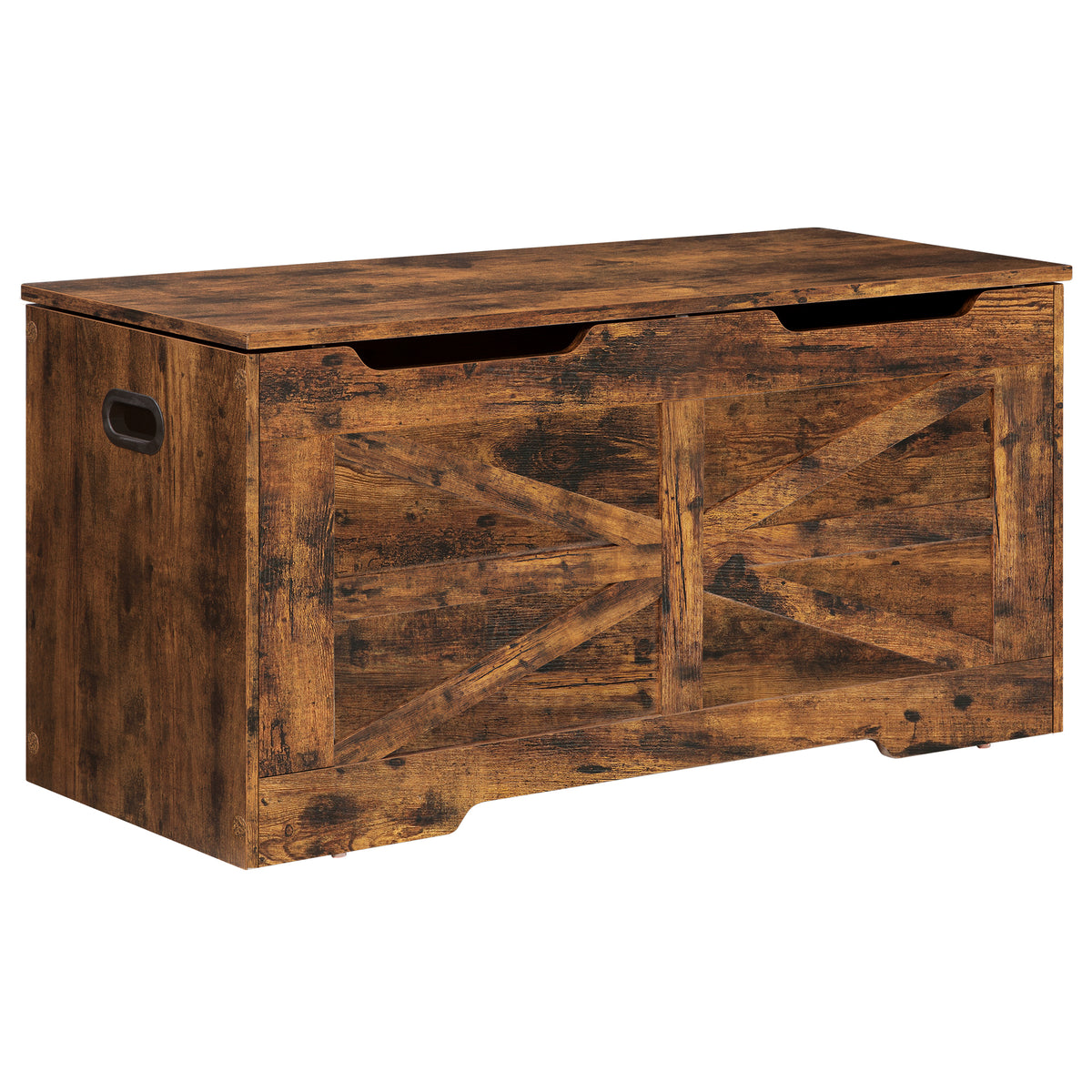 Hzuaneri Storage Chest, Storage Bench, Wooden Blanket Box Trunk with 2 Hinge, Lift-Top Organizer Chest, Shoe Bench for Hallway, Bedroom, Living Room, 40 x 100 x 48 cm, Rustic Brown SB03401X