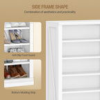Hzuaneri 71.3" Tall Farmhouse Freestanding Wooden Shoe Storage Cabinet, 10‑Tier Cube Shoe Organizer, Holds 36‑40 Pairs of Shoes, Storage Solution for Entryway & Living Room, White