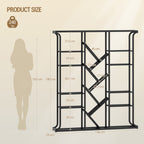 Hzuaneri Bookshelf, 3 Columns, 6 Tier Tree-Shaped Bookcase, 17 Open Independent Shelves, for Home Office, Bedroom, Living Room, 24 x 156 x 180 cm, Black BC53204B