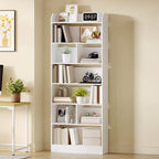 Hzuaneri Bookshelf, Bookcase, with 7 Shelves, Storage Shelf, Freestanding Shelf, for Living Room, Office, Bedroom, 24 x 60 x 199.2 cm, White BC11703X
