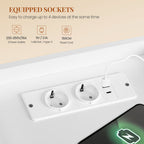 HEXCELEN Nightstand, Side Table with 2 Drawers, Nightstand with Open Compartment, Bedside Table for Bedroom, Wood-Based Nightstand, Sofa Table, for Bedroom Living Room White 421103X