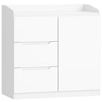 Hzuaneri Chest of Drawers, Chest of Drawers with 3 Drawers and 1 Door, Side Cabinet with Work Surface, Drawer Cabinet, Modern Style, Suitable for Living Room and Bedroom, 40 x 80 x 87 cm, White DC12303X