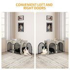 Hzuaneri Dog Cage Furniture, 100cm Dog Box for Home, 3 Doors, Arched Door, Modern Indoor Dog Crate for Dogs, Side Table, Heavy Duty Dog Cage, 100 x 60 x 63 cm, Light Ivory DFC84105B