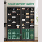 Hzuaneri 12-Tier Shoe Storage Cabinet, Wooden Tall Shoe Rack Organizer, Holds Up to 36 Pairs of Shoes, Shoe Storage Organizer for Closet, Entryway, Dorm, Bedroom, Black