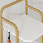 Hzuaneri Shoe Rack, 39.8" H Freestanding Vertical 6‑Tier Adjustable Storage Organizer, Space‑Saving Footwear Storage for Small Spaces, White & Gold