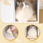 Hzuaneri Cat Litter Box Enclosure, Hidden Litter Box Furniture with Scratching Mat, Wooden Pet House Side End Table, Tall Legs, Double Doors, 80 x 50 x 61 cm, White CB01513W