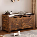 39.4 Inches Storage Chest, Storage Bench with Safety Hinge, Supports 330 lb and Easy Assembly, 50 Gal Toy Trunk for Entryway, Bedroom, Living Room, Rustic Brown
