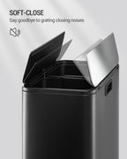 Hzuaneri Kitchen Trash Can, 2 x 28 Liter Narrow Trash Cans, Waste Separation System with Removable Inner Bucket, Includes 15 Special Trash Bags, Black SW22899B