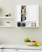 Hzuaneri  Wall Cabinet Bathroom Cabinet for Toilet and Over Sink with 2 Doors, Open Space and Adjustable Shelves Medicine Cabinet White with Wood Grain BC40113X