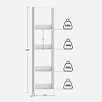 Hzuaneri Modern Bookcase, Open Wooden Storage Shelf for Living Room, Display Organizer
