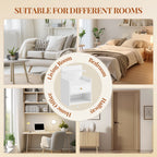 HEXCELEN Nightstand Set of 2, Side Table with 1 Drawer and 2 Open Compartments, Bedside Table, Sofa Table, Space-Saving, for Bedroom, Living Room, Modern, White 411203X