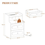 HEXCELEN Nightstand, Side Table with 2 Drawers, Nightstand with Open Compartment, Bedside Table for Bedroom, Wood-Based Nightstand, Sofa Table, for Bedroom Living Room White 421103X