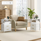 HEXCELEN Nightstand, Set of 2, Side Table, Side Table with 2 Fabric Drawers and Shelves, Bedside Cabinet for Bedroom, for Bedroom, Living Room, Modern, 30.1 x 40.2 x 62.1 cm, White 422203W