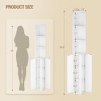 Hzuaneri Tall Bathroom Cabinet, Corner Bathroom Cupboard with 3 Open Shelves and 2 Door, Freestanding White Wooden Corner Shelf Unit for Small Spaces, 20 x 20 x 170 cm, White, BC30003X