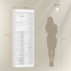 HEXCELEN Bookcase, 6-Tier Bookcase, Standing Shelf with 9 Compartments, Storage Shelf, Adjustable Panels, for Study, Bedroom, Living Room, White, 24 x 60 x 172.5 cm, 666103X