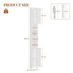 HEXCELEN Bathroom Cabinet, Narrow Tall Bathroom Cabinet, Bathroom Tall Cabinet, Bathroom Cabinet with Open Compartment and Door, Adjustable Shelves, Space-Saving Bathroom Shelf, Bathroom Furniture, 20 x 20 x 180 cm White 518103X