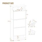 Hzuaneri Shoe Cabinet, Shoe Storage, Wooden Shoe Rack, Open Compartment, Adjustable Divider, 18-21 Pairs, Large Capacity for Hallway, Wardrobe, 3 Flaps (60 W cm), White SR63103X