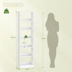 Hzuaneri  Bookcase, 6-Tier Bookcase, Cube Shelf, Modern Open Wooden Shelf, Storage Shelves and Display Shelves for Living Room, Home Office, Bedroom, White BC59603X