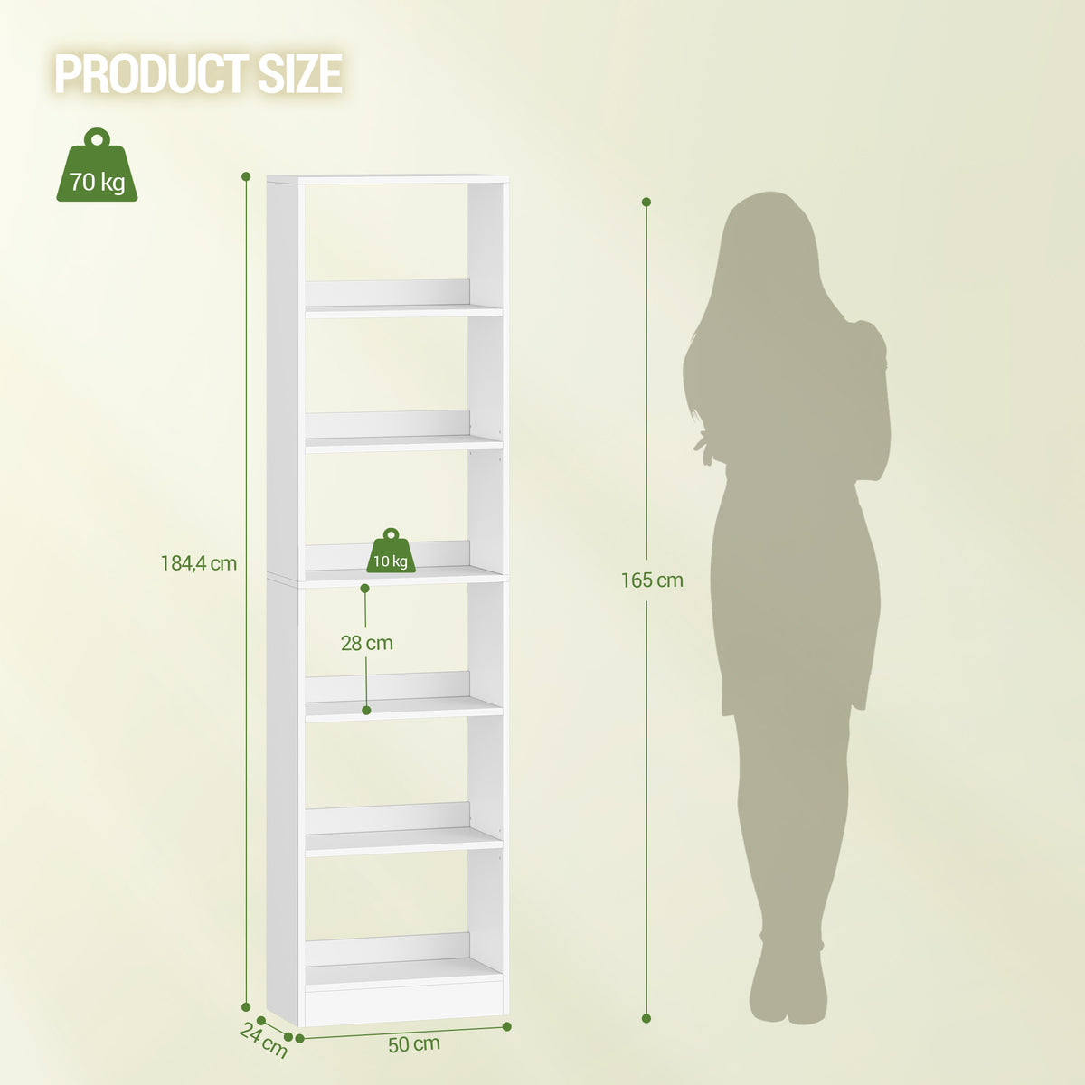 Hzuaneri  Bookcase, 6-Tier Bookcase, Cube Shelf, Modern Open Wooden Shelf, Storage Shelves and Display Shelves for Living Room, Home Office, Bedroom, White BC59603X