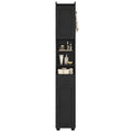 HEXCELEN Bathroom Cabinet, Narrow Tall Bathroom Cabinet, Bathroom Tall Cabinet with 2 Doors and 1 Drawer, Adjustable Shelves, Open Compartment, Space-Saving Bathroom Shelf, 28 x 28 x 180 cm, Black, 480004X