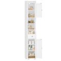 HEXCELEN Bathroom Cabinet, Narrow Tall Bathroom Cabinet, Bathroom Tall Cabinet with 2 Doors and 1 Drawer, Adjustable Shelves, Open Compartment, Space-Saving Bathroom Shelf, 28 x 28 x 180 cm, White, 480013X