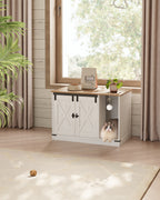 Hzuaneri Cat Cabinet, Cat Litter Box, Cat Toilet Cabinet, Hidden Cat Litter Box Cabinet Furniture, Vintage Brown-White