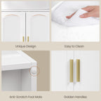 HEXCELEN Vanity Unit, Bathroom Cabinet, 30 × 90 × 61.2 cm, Vanity Unit with 2 Doors, 6 Open Shelves, Bathroom Cabinet, Adjustable Shelf, Ample Storage Space, White 506103X