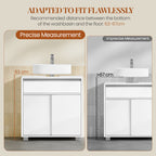 HEXCELEN Vanity Unit, Bathroom Cabinet, Base Cabinet for Bathroom with Sliding Doors and 1 Large Drawer, Adjustable Shelf, 30 x 60 x 63 cm, Bathroom Vanity Unit with Feet White 506403X