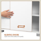 HEXCELEN Vanity Unit, Bathroom Cabinet, Base Cabinet for Bathroom with Sliding Doors and 1 Large Drawer, Adjustable Shelf, 30 x 60 x 63 cm, Bathroom Vanity Unit with Feet White 506403X