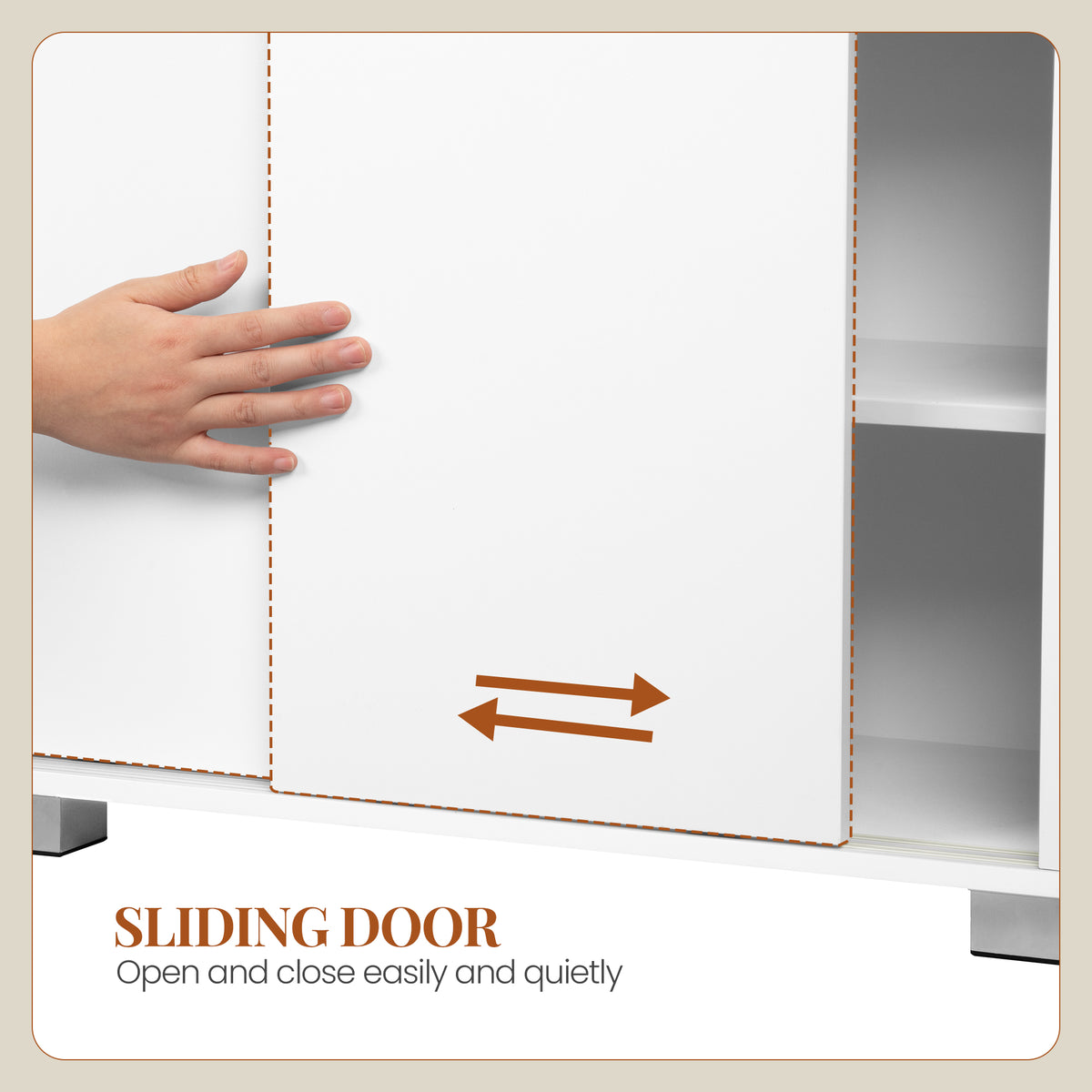 HEXCELEN Vanity Unit, Bathroom Cabinet, Base Cabinet for Bathroom with Sliding Doors and 1 Large Drawer, Adjustable Shelf, 30 x 60 x 63 cm, Bathroom Vanity Unit with Feet White 506403X